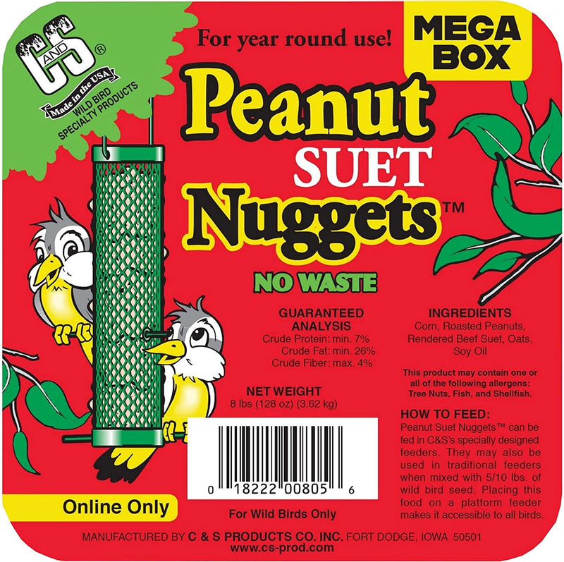 C&S Wild Bird Peanut Suet Nuggets Mega Box, 8 Pounds Animals & Pet Supplies > Pet Supplies > Bird Supplies > Bird Food Central Garden & Pet   