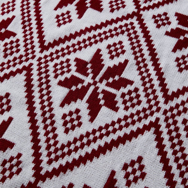 My Texas House Noah Red Acrylic Snowflake Knit Christmas Tree Skirt, 52" Home & Garden > Decor > Seasonal & Holiday Decorations > Christmas Tree Skirts Textiles From Europe   