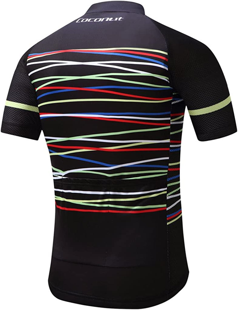 Coconut Ropamo CR Mens Cycling Jersey Short Sleeve Road Bike Shirt with 3+1 Zipper Pockets Breathable Quick Dry Sporting Goods > Outdoor Recreation > Cycling > Cycling Apparel & Accessories Coconut Ropamo   