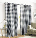 Gingham Check Window Curtain Panel, 100% Cotton, Navy/White, Cotton Curtains, 2 Panels Curtain, Tab Top Curtains, 50X96 Inches, Set of 2 Home & Garden > Decor > Window Treatments > Curtains & Drapes Ramanta Home Charcoal 50x96 