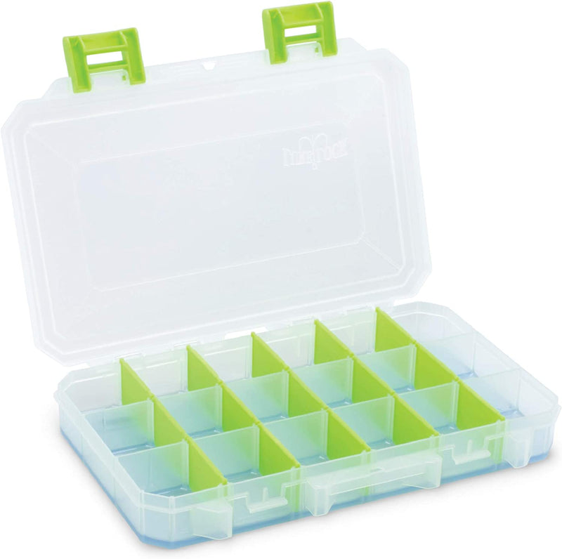 Lure Lock Tackle Box W/4 Fixed Compartments, Proprietary Gel Technology and Customizable from 4-24 Compartments (Large) Sporting Goods > Outdoor Recreation > Fishing > Fishing Tackle Tak Logic 3-18 Compartments  