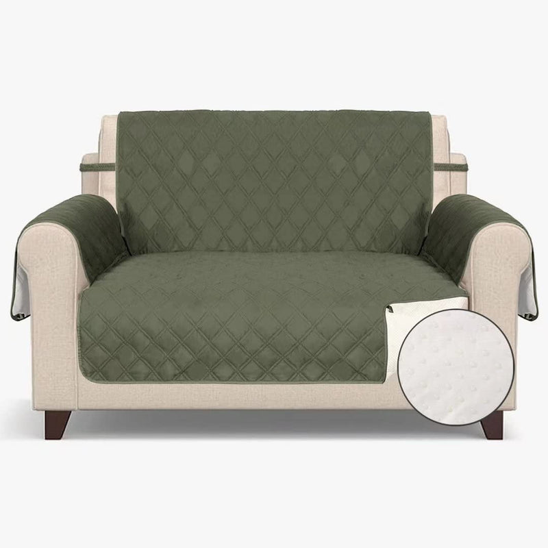 TOMORO Non Slip Chair Sofa Slipcover - 100% Waterproof Quilted Sofa Cover Furniture Protector with 5 Storage Pockets, Couch Cover for Kids, Dogs, Pets, Fits Seat Width up to 23 Inch Home & Garden > Decor > Chair & Sofa Cushions TOMORO Green 46"-Loveseat 
