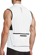 BALEAF Men'S Sleeveless Cycling Jersey Road Bike Shirt Bicycle Biking Tank Tops Full Zip Pockets SPF UPF50+ Sporting Goods > Outdoor Recreation > Cycling > Cycling Apparel & Accessories baleaf 01-white Large 