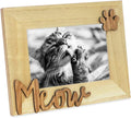 Isaac Jacobs White Wood Sentiments Cat “Meow” Picture Frame, 4X6 Inch, Photo Gift for Pet Cat, Kitten, Display on Tabletop, Desk (White, 4X6) Home & Garden > Decor > Picture Frames Isaac Jacobs International Natural Cat "Meow" 4x6 
