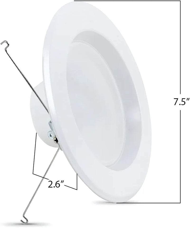 Feit Electric 5-6 Inch LED Recessed Downlight - Pre-Mounted Trim - Standard Base Adapter - 2700K Soft White - Dimmable- 75W Equivalent - 45 Year Life - 925 Lumen - High CRI Home & Garden > Lighting > Flood & Spot Lights Feit Electric   