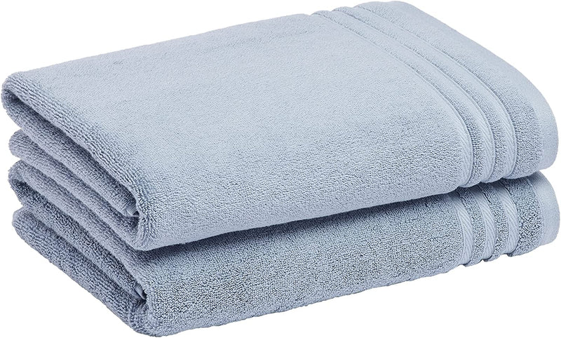 Cotton Bath Towels, Made with 30% Recycled Cotton Content - 2-Pack, White Home & Garden > Linens & Bedding > Towels KOL DEALS Blue Bath Towels 