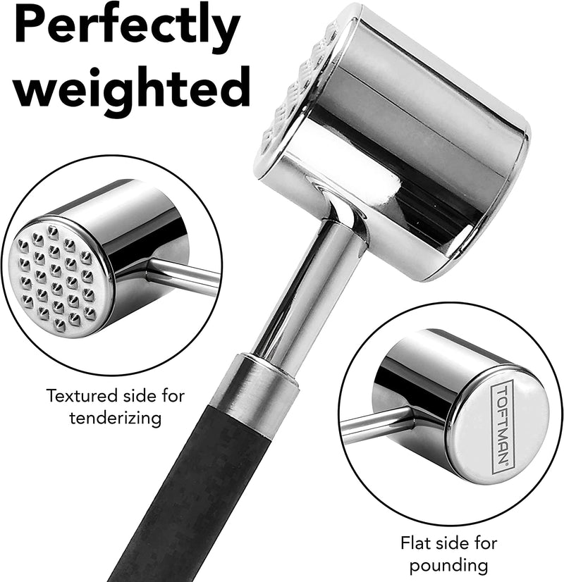 TOFTMAN Meat Tenderizer Hammer Mallet Tool, Professional Grade 304 Stainless Steel Kitchen Meat Pounder for Beating and Chicken Masher, Dishwasher-Safe Meat Flattener for Cooking Home & Garden > Kitchen & Dining > Kitchen Tools & Utensils TOFTMAN   