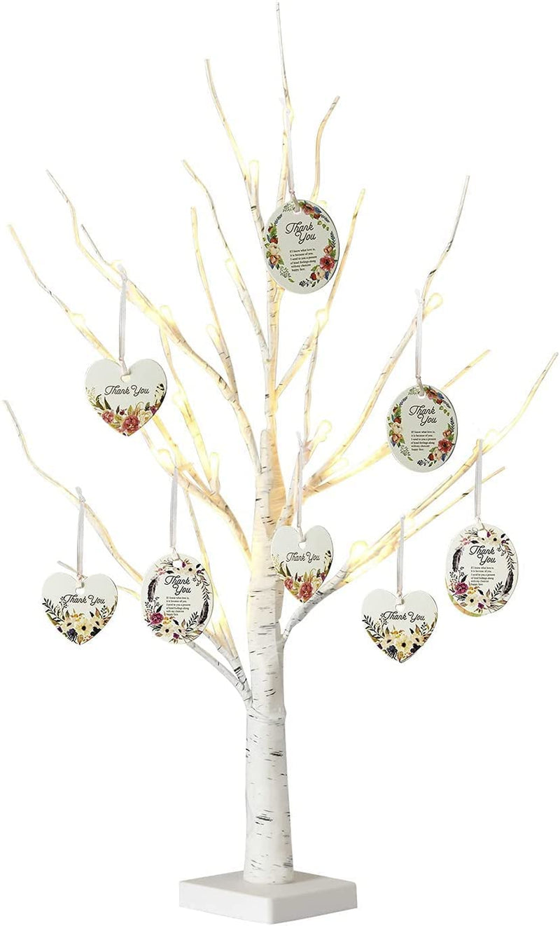 EAMBRITE Tabletop Tree Spring Decor, Easter Tree with Timer Battery Powered, White Birch Tree Rustic Farmhouse Centerpiece Table Artificial Twig Tree Decorations for Home Party Indoor (2 FT/24 LED) Home & Garden > Decor > Seasonal & Holiday Decorations EAMBRITE Gift Card  