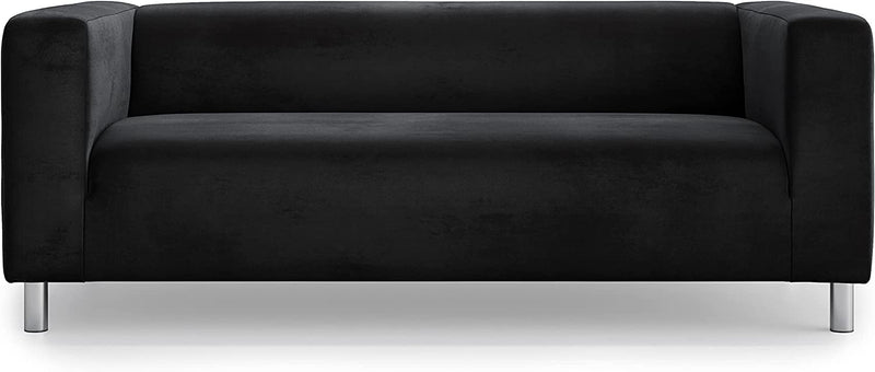 MASTERS of COVERS Snug Fit Classic Velvet Klippan Loveseat Slipcover for the IKEA 2 Seater Klippan Loveseat Sofa Cover Replacement (Black, Velvet) Home & Garden > Decor > Chair & Sofa Cushions MASTERS OF COVERS Black Velvet 