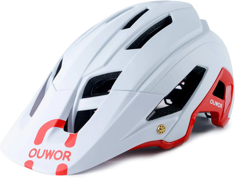 OUWOR Mountain Bike MTB Helmet for Adults and Youth Sporting Goods > Outdoor Recreation > Cycling > Cycling Apparel & Accessories > Bicycle Helmets OUWOR White Medium: 54-58 cm / 21.2-22.8 inch 