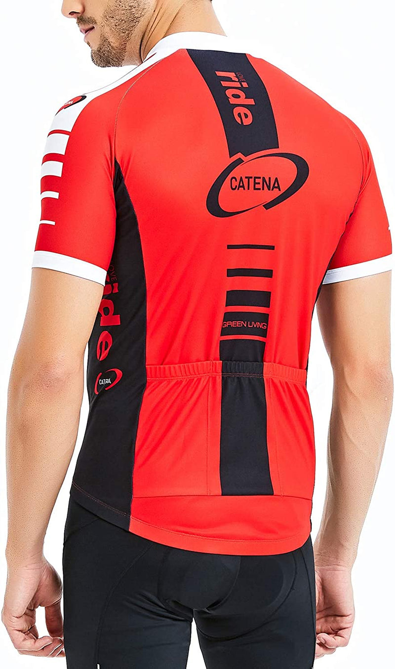 CATENA Men'S Cycling Jersey Short Sleeve Shirt Running Top Moisture Wicking Workout Sports T-Shirt Sporting Goods > Outdoor Recreation > Cycling > Cycling Apparel & Accessories CATENA   