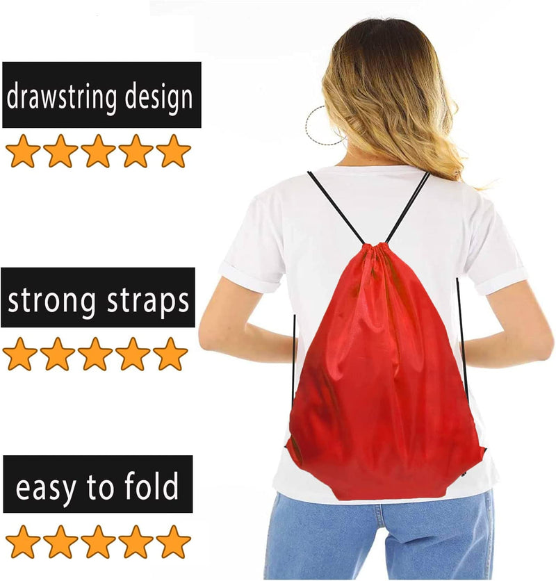 FOKIZ Drawstring Backpack 100 Pack Draw String Backpack Cinch Bags for Outdoor Sports School Kids Backpack Bulk(10 Colors)