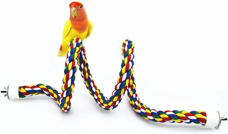 Shuoxpy Bird Cage Rope Perch, Parrot Multicolor Flexible Rope Perch, Rope Bungee Bird Toys for Parakeets Cockatiels, Conures, Lovebirds, Finches (39.4 Inch) Animals & Pet Supplies > Pet Supplies > Bird Supplies Shuoxpy 39.4 Inch  