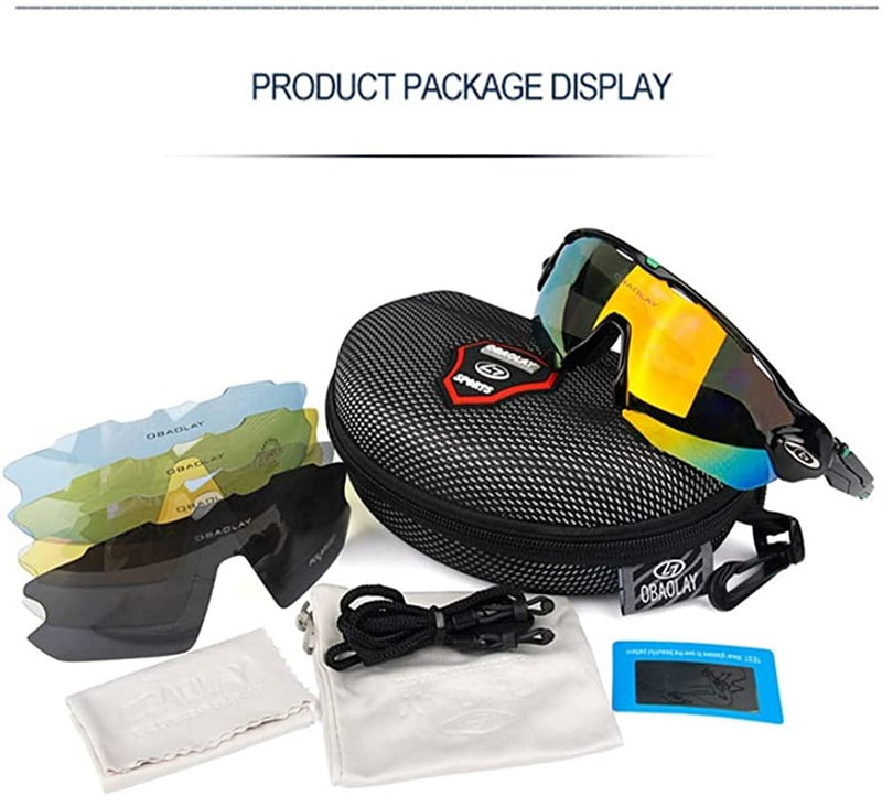 Polarized Cycling Glasses 5 Lens Bike Bicycle Goggles Outdoor Sports Mountain Cycling Eyewear UV400 Protcet Sunglasses (Green Black) Sporting Goods > Outdoor Recreation > Cycling > Cycling Apparel & Accessories Gaolfuo   
