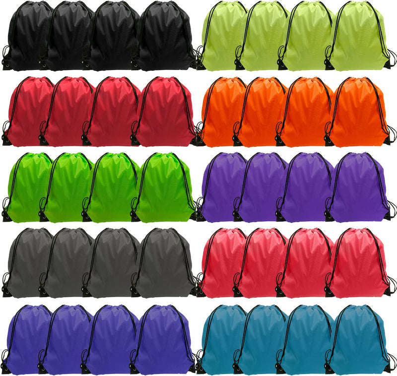 Drawstring Backpack Bulk, 100 Pcs Draw String Bags Cinch Bag Drawstring Gym Bag Sackpack Drawstring Bags for Kids Women Men, Blue Home & Garden > Household Supplies > Storage & Organization GoodtoU 10 Colors 40 