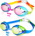 Keary 2 Pack Kids Swim Goggles for Toddler Kids Youth(3-12),Anti-Fog Waterproof Anti-Uv Clear Vision Water Pool Goggles Sporting Goods > Outdoor Recreation > Boating & Water Sports > Swimming > Swim Goggles & Masks Keary Mirrored Green & Pink(2 Pack)  