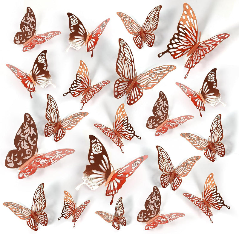 68Pcs Bat Wall Decor, Halloween Bats Decorations 3D Bats Wall Decor Realistic PVC Bats Stickers for Outdoor DIY Home Decor Party Supplies  16 years and up 72Pcs Butterfly,Rose Gold  