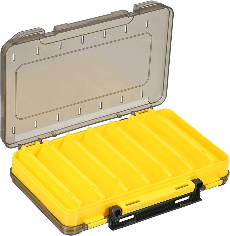 PATIKIL Two-Sided Plastic Box Fishing Lure Storage Container 14 Grids Fish Tackle Organizer, Green Sporting Goods > Outdoor Recreation > Fishing > Fishing Tackle PATIKIL Yellow  