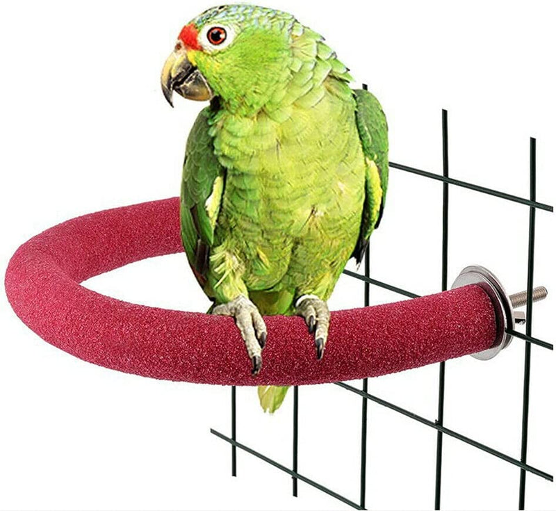 Frgkbtm U Shape Parrot Perch Stand Pet Toy Bird Platform Sand Paw Grinding Clean Stick Cage Exercise Conure Budgie Cockatiel Accessories (Red Large) Animals & Pet Supplies > Pet Supplies > Bird Supplies FrgKbTm Red  