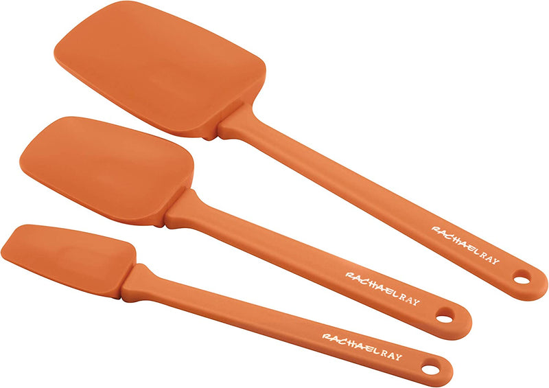 Rachael Ray Tools and Gadgets Solid Spoonulas / Scraping Cooking Utensil Set - 9-1/2-Inch, 10-Inch, and 12-1/2, Blue