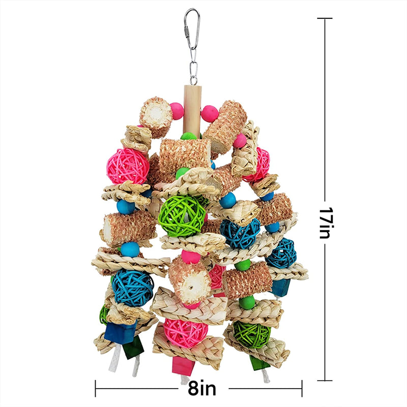 Viuvoiul Bird Toys, Parrot Toys Made of Natural Corn Cobs, Corn Husk Rattan Balls, Suitable for African Gray Parrots, Small and Medium-Sized Macaws, Parrots, Medium-Sized Parrot Cages Animals & Pet Supplies > Pet Supplies > Bird Supplies > Bird Toys Viuvoiul   