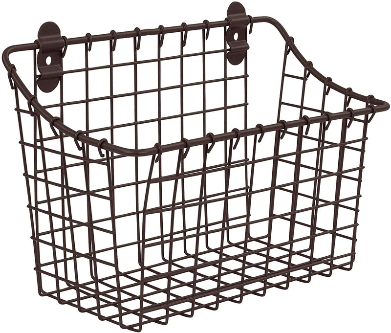 Spectrum Diversified Vintage Large Cabinet & Wall-Mounted Basket for Storage & Organization Rustic Farmhouse Decor, Sturdy Steel Wire Storage Bin, Industrial Gray Sporting Goods > Outdoor Recreation > Fishing > Fishing Rods Firemall LLC Bronze Pack of 1 Large