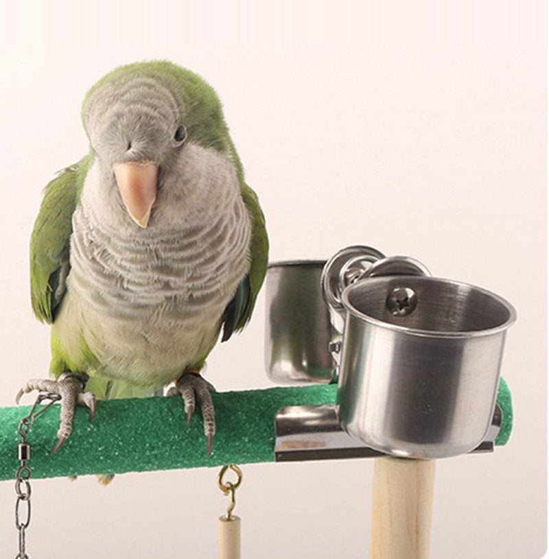 Parrots Playstand with Feeder Cup Wood Perch Stand Ladder Swing with Toy for Bird Parakeet Cockatiel Conure African Grey Cockatoo Macaw Lovebird Budgie Finch Canary Animals & Pet Supplies > Pet Supplies > Bird Supplies Keersi   