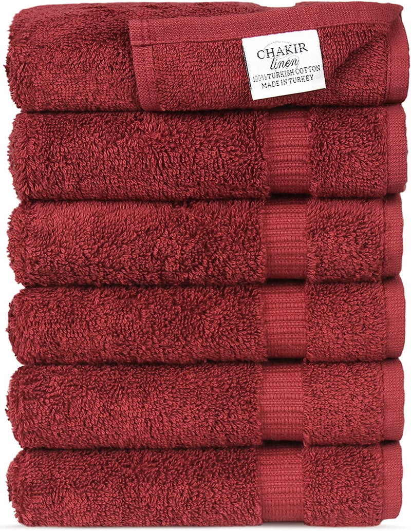Luxury Spa and Hotel Quality Premium Turkish Cotton Washcloth Towel Set (Black) Home & Garden > Linens & Bedding > Towels Chakir Turkish Linens Cranberry  