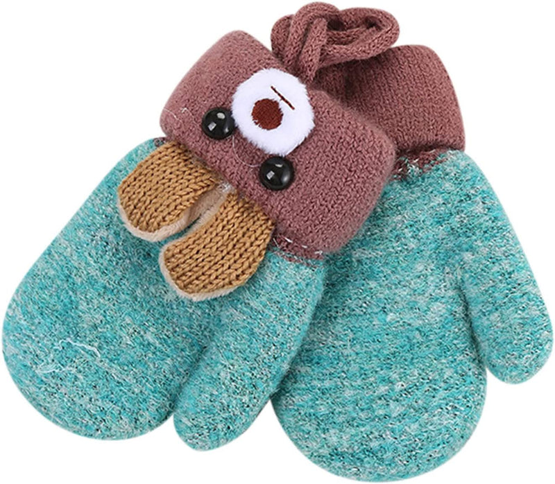 Gloves Mittens Combo with Pocket Old Double Cute Velvet Children Keep Ear Knitted Years 0-3 to Gloves Mittens Women Sporting Goods > Outdoor Recreation > Boating & Water Sports > Swimming > Swim Gloves Bmisegm   