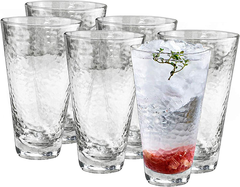 HORLIMER 14 Oz Drinking Glasses Set of 6, Clear Water Glasses Cup for Wine Beer Beverage Juice Mixed Drinks Home & Garden > Kitchen & Dining > Tableware > Drinkware HORLIMER   