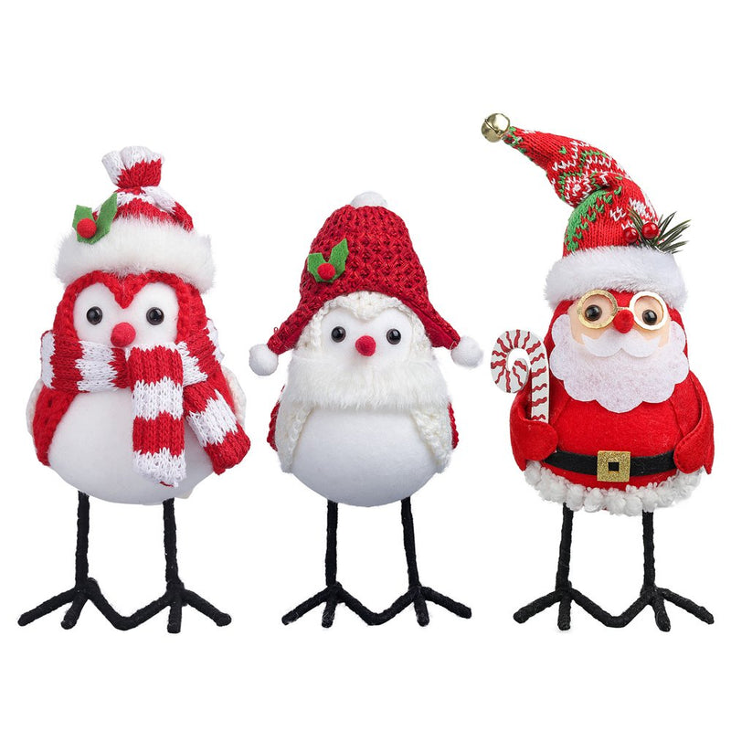Holiday Time Red and White Fabric Christmas Birds, Set of 3 Tabletop Decoration Home & Garden > Decor > Seasonal & Holiday Decorations& Garden > Decor > Seasonal & Holiday Decorations Test Rite Intl   