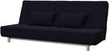 SOFERIA Replacement Compatible Cover for BEDDINGE 3-Seat Sofa-Bed, Fabric Eco Leather Creme Home & Garden > Decor > Chair & Sofa Cushions Soferia Elegance Black  