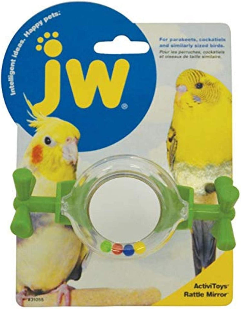 JW Pet Company Activitoy Rattle Mirror Small Bird Toy, Colors Vary