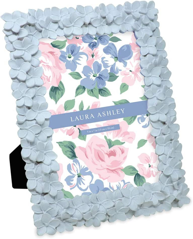 Laura Ashley 4X6 Pink Flower Textured Hand-Crafted Resin Picture Frame with Easel & Hook for Tabletop & Wall Display, Decorative Floral Design Home Décor, Photo Gallery, Art, More (4X6, Pink) Home & Garden > Decor > Picture Frames Laura Ashley Powder Blue 5x7 