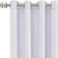 Grey White Curtains for Bedroom - 84 Inch Long, 2 Panels - Grommet Window Curtains with Silver Foil Lines Dots, Thermal Insulated Blackout Curtain for Living Room(Grey White, 52X84 Inch) Home & Garden > Decor > Window Treatments > Curtains & Drapes Pocass Greyish-white 52" x 84", 2 Panels 