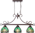 COTOSS Tiffany Pendant Light Fixtures Hanging Lamp Stained Glass Light Decor for Dining Living Room Kitchen Island Study Hallway Home & Garden > Lighting > Lighting Fixtures COTOSS Sea Green Island  