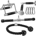 DYNASQUARE Tricep Press down Cable Machine Attachment, LAT Pulldown Attachments, Home Gym Accessories, Double D Handle, V-Shaped Bar, Tricep Rope, Pull down Straight Bar Sporting Goods > Outdoor Recreation > Winter Sports & Activities DYNASQUARE V Handle + Double D Handle + Tricep Rope + Rotating Bar  