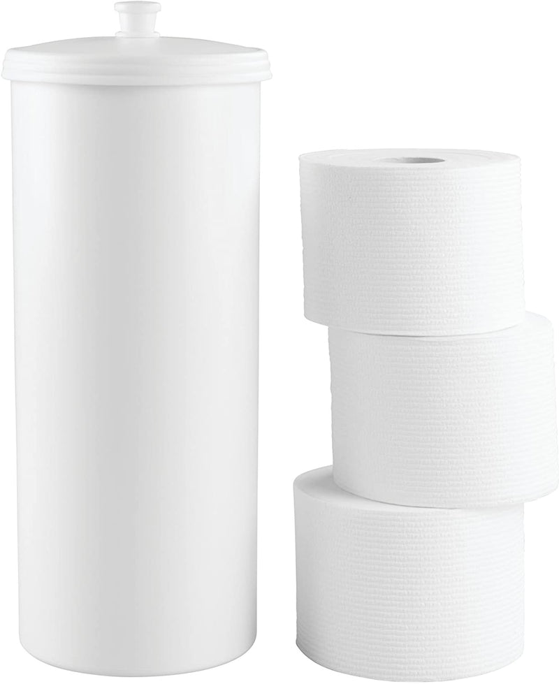 Idesign Kent Plastic Toilet Paper Tissue Roll Reserve Canister, Free-Standing Organizer for Master, Guest, Kid'S, Office Bathroom or Closet, 6.25" X 6.25" X 15.5" - White Home & Garden > Household Supplies > Storage & Organization iDesign White Toilet Tissue Canister 