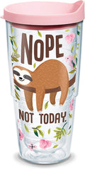 Tervis 1303151 Sloth Nope Not Today Insulated Tumbler with Wrap and Pink Lid, 16 Oz, Clear Home & Garden > Kitchen & Dining > Tableware > Drinkware Tervis Tumbler Company Classic 24oz 
