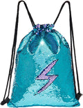 MHJY Sparkly Sequin Drawstring Bag,Mermaid Sequin Backpack Glitter Sports Dance Bag Shiny Travel Backpack Home & Garden > Household Supplies > Storage & Organization touchhome Blue Purple  