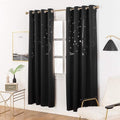 MANGATA CASA Kids Blackout Curtains with Moon & Star for Bedroom-Cutout Galaxy Window Curtains & Drapes with Grommet for Nursery Living Room-Baby Curtains 63 Inch Length 2 Panels(Beige 52X63In) Home & Garden > Decor > Window Treatments > Curtains & Drapes MANGATA CASA Black 52x96inch-2panels 