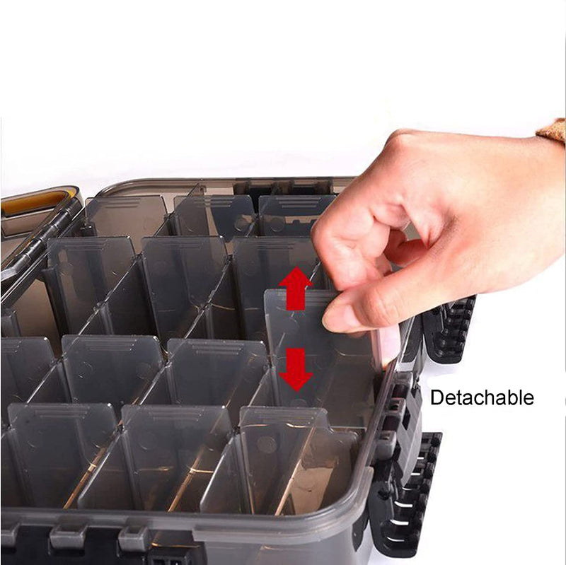 Eupheng 2Pc Fly Fishing Tackle Box Storage Trags Organizer Boxes Transparent Adjustable Dividers Hold Terminal Fishing Tackle Lures Boxes 10.6''X6.6''X2''(Grey) Sporting Goods > Outdoor Recreation > Fishing > Fishing Tackle EUPHENG   