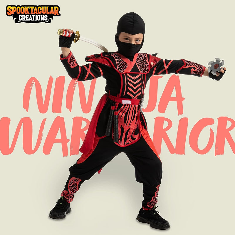 Spooktacular Creations Halloween Boy Ninja Costume, Red Dragon Outfit Set for Kids 12-14Yrs  Spooktacular Creations   