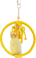 SIMENA Cotton Rope Bird Swing for Bird Cage, Hanging Bird Perch Parrot Toys, Bird Cage Accessories for Medium to Large Birds Including Parakeets, Cockatiels, Conures, Etc. (Large (9.5" Green) Animals & Pet Supplies > Pet Supplies > Bird Supplies > Bird Toys SIMENA Yellow Small 7.5" 