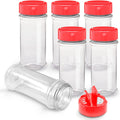 Royalhouse 6 Pack 5.5 Oz Plastic Spice Jars with Red Cap, Clear and Safe Plastic Bottle Containers with Shaker Lids for Storing Spice, Herbs and Seasoning Powders, Made in the USA Home & Garden > Decor > Decorative Jars RoyalHouse 6 pack  