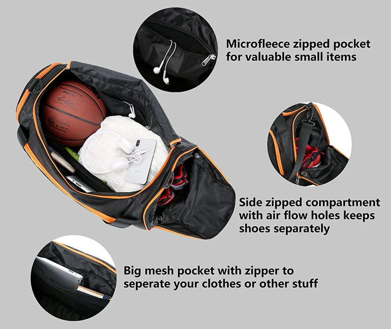 Sports Travel Duffel Gym Bag for Men Women with Shoes Compartment - Mouteenoo Home & Garden > Household Supplies > Storage & Organization Mouteenoo   