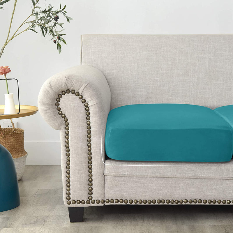 MILARAN Velvet Sofa Cushion Slipcover, Stretch Soft Couch Seat Cushion Cover, Furniture Protector for Living Room, Home Decor(3Pcs?Turquoise) Home & Garden > Decor > Chair & Sofa Cushions MILARAN   