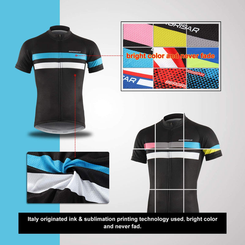 BERGRISAR Men'S Cycling Jerseys Short Sleeves Bike Shirt Sporting Goods > Outdoor Recreation > Cycling > Cycling Apparel & Accessories bergrisar official   
