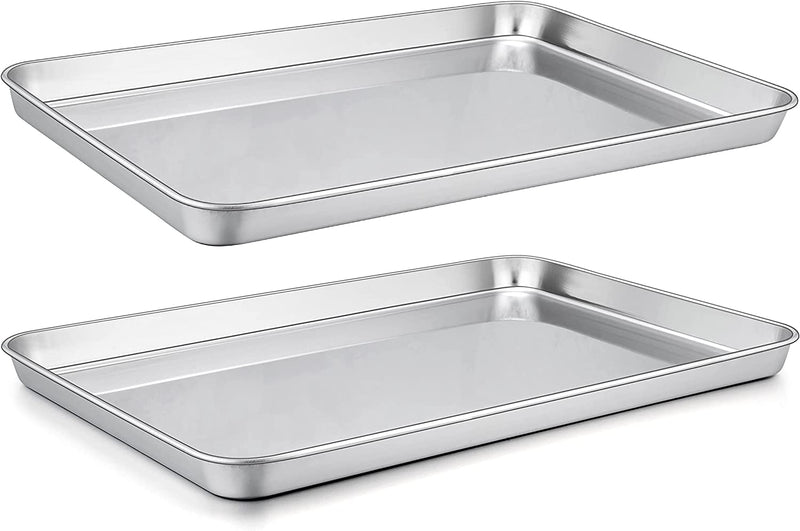 Homikit Baking Cookie Sheet Set of 2, 9 X 13 Stainless Steel Sheets Pan Tray for Oven, Metal Half Sheet for Cooking Baking, Rustproof & Heavy Duty, Nonstick & Dishwasher Safe Home & Garden > Kitchen & Dining > Cookware & Bakeware Homikit 10 Inch  