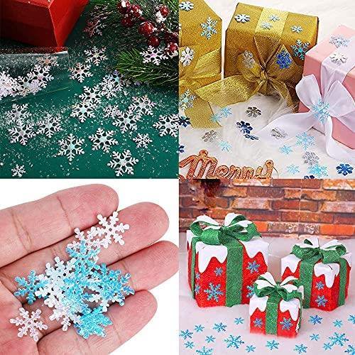 Fovien 900Pcs Blue Snowflake Confetti Paper Snowflake Ornaments Snowflake Christmas Winter Party Wedding Birthday Holiday Party Decorations Supplies Sequin Snowflake 2Cm Home & Garden > Decor > Seasonal & Holiday Decorations& Garden > Decor > Seasonal & Holiday Decorations Fovien   
